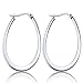 Besteel Stainless Steel Womens Teardrop Earrings Hoops 40MM