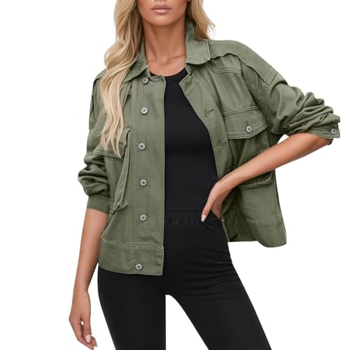 Genérico Chaqueta Mujer Primavera Ropa Deportiva Mujer Oversize Trekking Cazadora Bomber Chandal Biker Entretiempo Chaquetones Ultraligera Moto Ropa Ofertas Flash del Dia Hoy Verde M