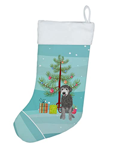 Caroline's Treasures WDK3031CS Doodle Silver #2 Christmas Christmas Stocking Fireplace Hanging Stockings Christmas Season Party Decor Family Holiday Decorations