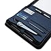 Forevermore Portfolios Padfolio Binder - Professional Faux Leather Travel Organizer Pouch for Tablet, Documents, Presentation Folders, Zipper Closure, Notepad - Blue