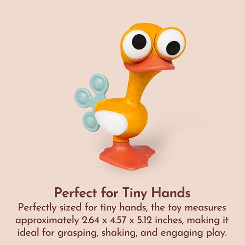 Image of Tolo Crazy Eyed Bird | Interactive Toy for Babies 3+ Months Teething Relief | movable eyes, clicking head & feet, squeaking wings, rattle sound, sensory, teething baby toys, developmental play, fun gift