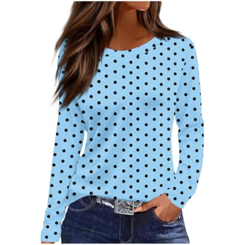Womens Base Layer Tops Long Sleeve Fall Clothes Sky Blue Medium — view 2