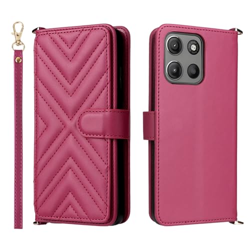 �Ή��@�� for OnePlus Turbo 6 / Turbo 6V 5G �t���b�v���X�^���h�t�� �_�u���J�[�h�X���b�g �E�H���b�g�P�[�X RoseRed