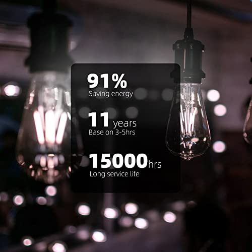 Lumiverse Vintage Led Edison Bulbs 5.5W, 60W Equivalent, Dimmable Antique Style St19/St58 Led Light Filament Bulbs, Cri 90+, E26 Base #TOP4