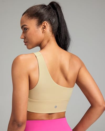 Image of Queenie Ke Womens One Shoulder Sports Bra Left Side Strap Yoga Bras Gym Training Workout Crop Tops
