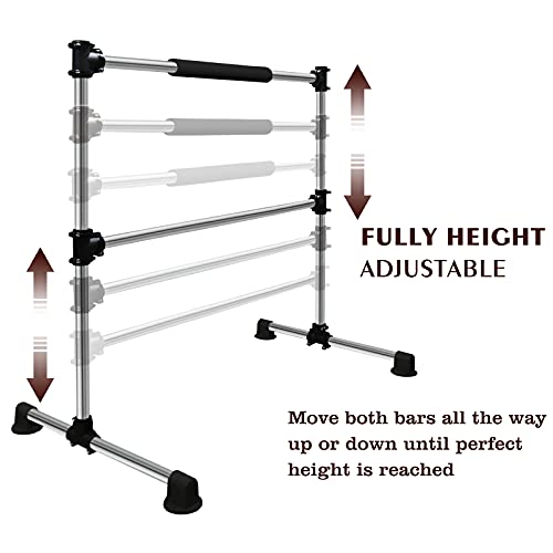 JC-ATHLETICS Updated Adjustable & Portable Ballet Barre Bar for Home Kids,Dance Barre Workout Equipment with Carry Bag,Free Standing,Lightweight and Easy to Move Around, 4Ft Tall - Thumbnail 4