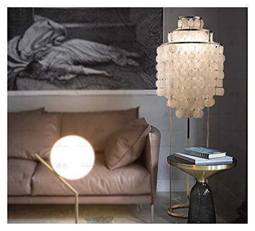 Lámpara de pie E27 XANAYXWJ con diseño minimalista de conchas blancas para iluminación ambiental