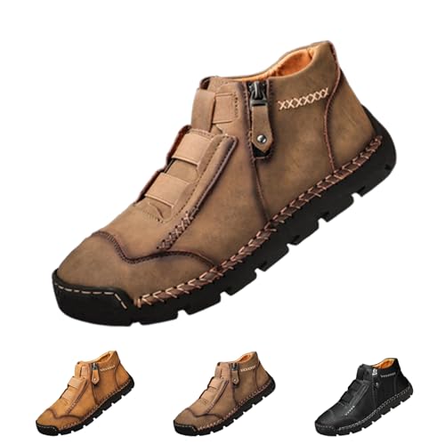 Matufit Shoes for Men,Men's Genuine Leather Waterproof Non-Slip Fashionable Orthopedic Shoes,Matufit Flats