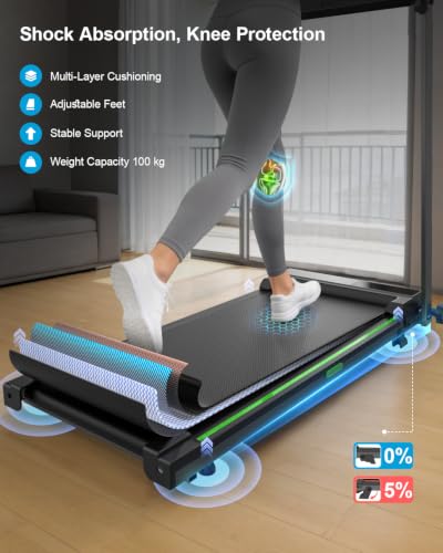 Treadmills for Home Walking Pad with Incline Caminadoras para Hacer Ejercicio 0 6 6 2 MPH - image 5