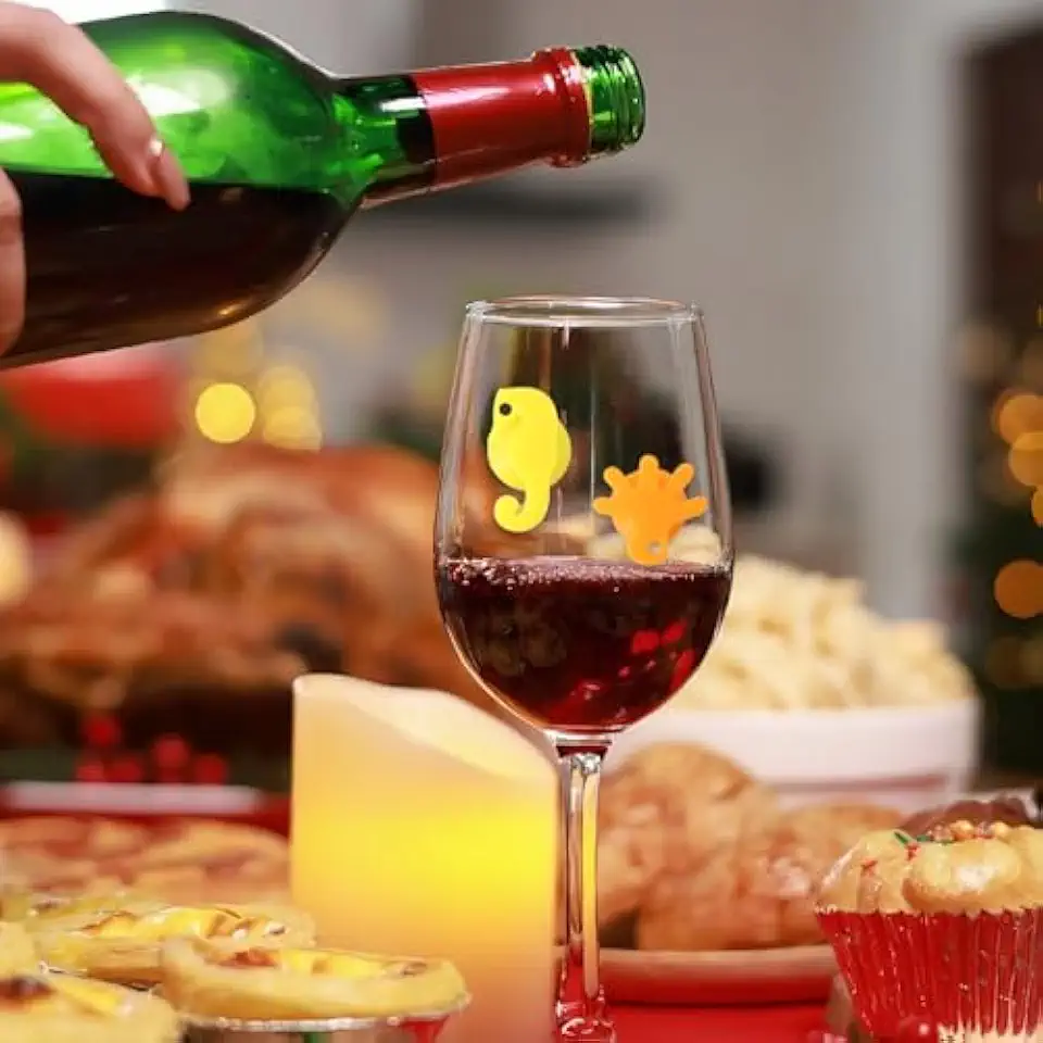 24 peças de marcadores de vidro de silicone, marcadores de copo de vinho reutilizáveis, marcadores de copo, para festas, taças de vinho de pub, taças de champanhe