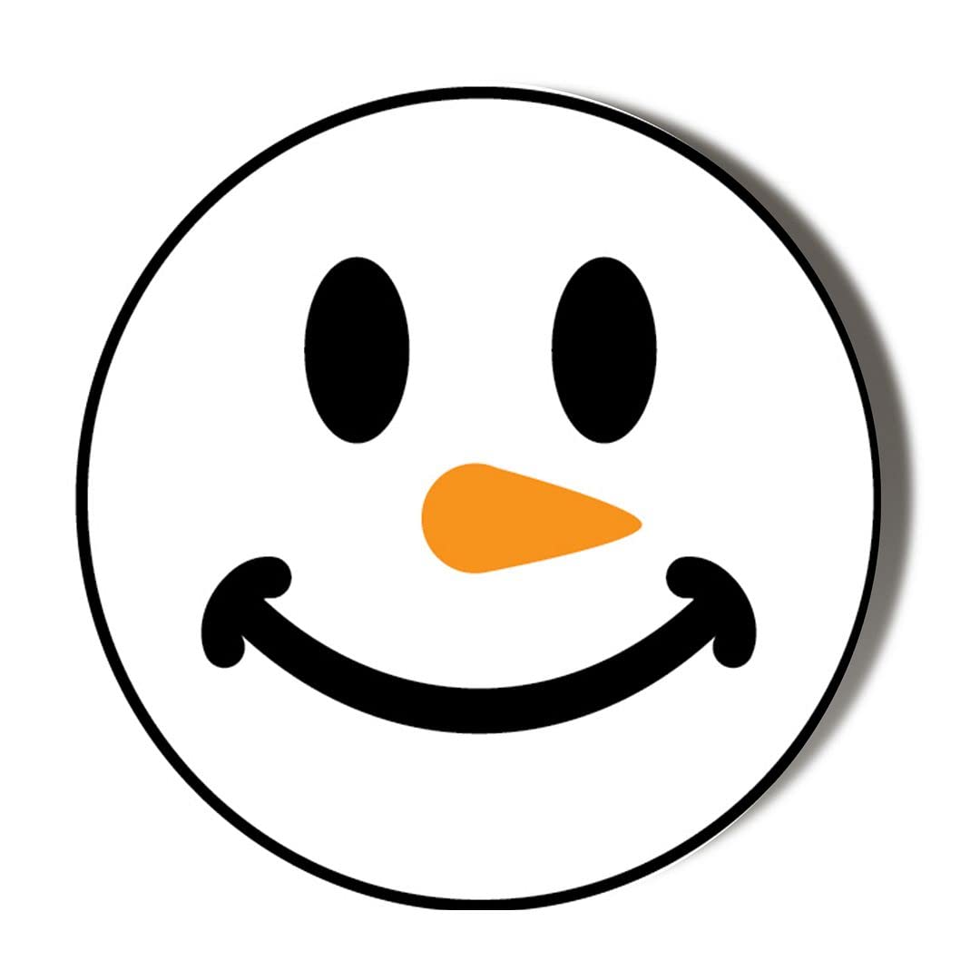 Gift Insanity White Snowman Smiley Face 45Mm Fridge Magnet