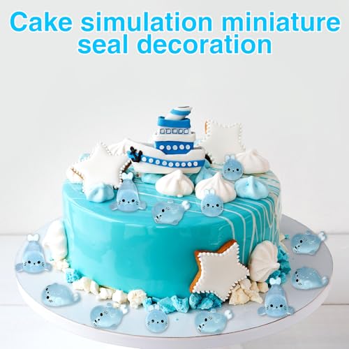 Image of 100Pcs Glow in The Dark Mini Seal Figurines Cute Luminous Resin Sea Animals 4 Styles Seal Pup DIY Tiny Ocean Creatures for Fairy Garden Aquarium Decor