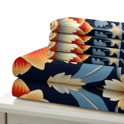 Housse de couette fleurs de 140x200cm pour chambre d'amis cozy - 6