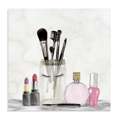 Trendy Makeup Brushes Fashion, 24 x 24 Inch Canvas Wall Art