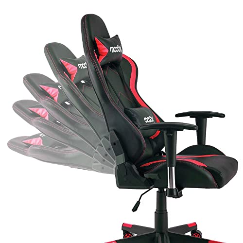 Moob Cadeira Gamer Reclinável Thunder Com Almofadas para Lombar e Pescoço Preto/Vermelho
