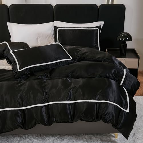Parure de lit 7 pièces anti-plis en satin soyeux pour un confort complet - 5