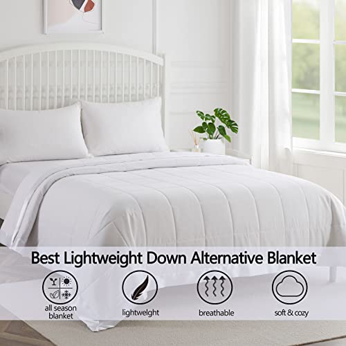 Comflive Down Alternative Blanket - Microfiber King Size Blanket - Quilted Blanket With Satin Trim, Bed Blankets For All Seasons 108"X90" (White, King/Cal King) #TOP1