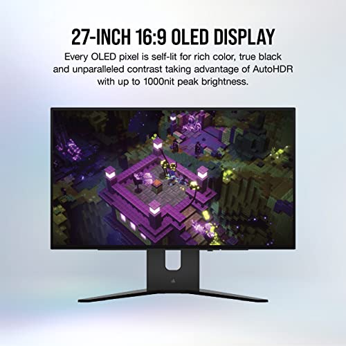 Corsair XENEON 27QHD240 27-Inch OLED Gaming Monitor - 2560 x 1440, 240Hz, 0.03ms, NVIDIA G-SYNC Compatible, AMD FreeSync Premium, DisplayHDR10, HDMI 2.1, DisplayPort 1.4, USB-C 3.1 - Black by Corsair - Image 3