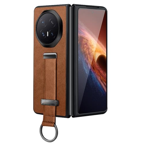 Coque Huawei Honor Magic V6 marron ultra mince avec dragonne