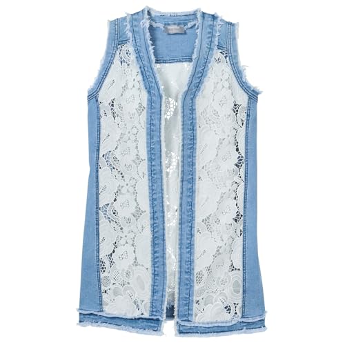 Masseys Womens Lace Denim Vest4