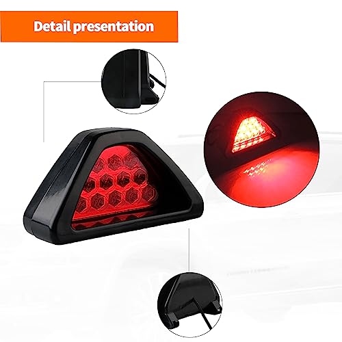 Fogfar 1 peça de luzes de freio LED, luzes de neblina traseiras triangulares F1, luzes de aviso, lâm