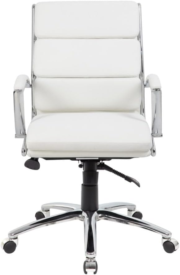 Boss Office Products (BOSXK Executive Mid Back Chair, White, 27"" d x 27"" w x 41"" h (B9476-WT)
