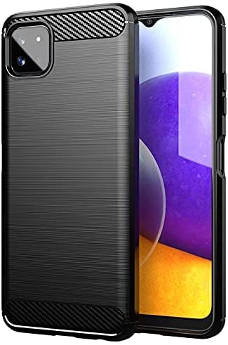 Image of NPRC Hybrid Ultra Slim Protective Case TPU Non-Slip Carbon Fiber Texture Shockproof Case Cover for Samsung Galaxy A22 5g - Black