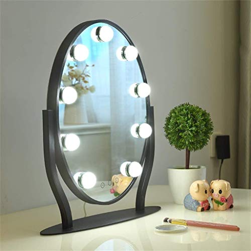 Njyt Free Standing Table Vanity Mirror 360° Swivel Dressing Mirror Illuminated Mirror With Led Lights Kit And Touch Control Vanity Mirrors #TOP5