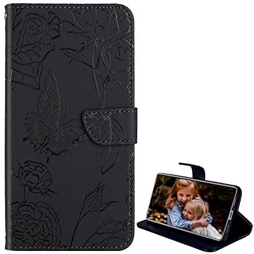 BAILI Coque pour Wiko Power U10/U20, Cover Fermeture Magnétique, Housse Papillon et Rose