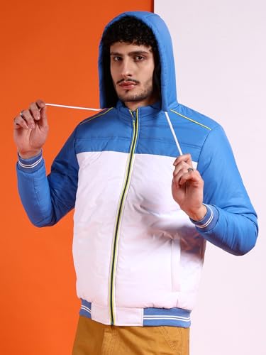 Image of The Indian Garage Co Men Regular Fit Colourblocked Bomber Jackets