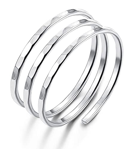 Morfetto 925 Sterling Argent Leaf Anneaux Réglable Vintage Anneau pour Femmes Hommes Wrap Large Déclaration Anneau Ouvert Empilable Pouce Anneaux Ouvert