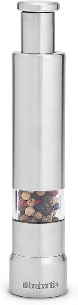 Grunwerg - Macinapepe e saliera, in acciaio INOX 18/8, 10 cm