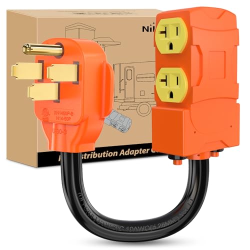 Nilight 50 Amp to 20 Amp 110V RV Power Cord with Circuit Breaker