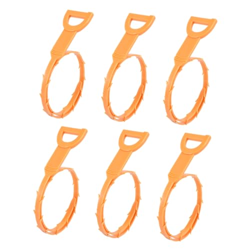 Homoyoyo 6 Piezas limpiapipas limpiador tuberias pipe cleaner Herramienta de limpieza de desagües de fregadero Desatascador de drenajes drenar dragado de fregadero el plastico Orange