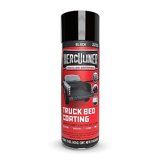 Herculiner Aerosol Spray Truck Bed Liner, 15 Ounce Spray Can, Black, Textured, Suitable For All Truck Beds, 6-7 sq ft Coverage