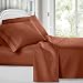 Clara Clark Premier 1800 Collection 4pc Bed Sheet Set - King Size, Burnt Sienna (Rust, Orange Brown)