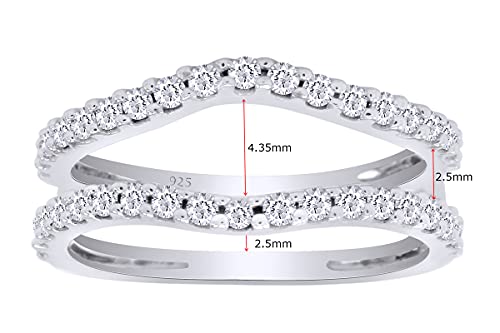 AFFY Round White Cubic Zirconia Enhancer Guard Ring In 14K Gold Over Sterling Silver Jewelry For Women (2.00 Cttw)4