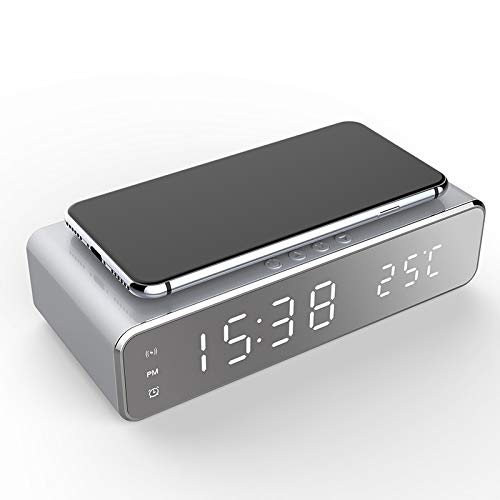 Sveglia elettrica a LED con Caricatore del Telefono Termometro Digitale da Tavolo Orologio con Data