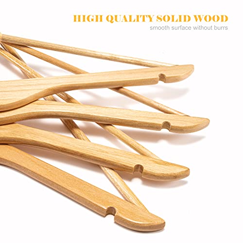 Image of Cozymood Sturdy Wooden Hangers 20 Pack Durable & Slim Clothes Hanger with 360 Rotatable Hook Natural Finish & Notches Wood Hangers Premium Coat Hanger for Closet Clothes Hangers (Natural)