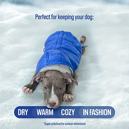 Reebok Dog Puffer Jacket - Waterproof Dog Vest With Hoodie, Dog Winter Clothes For Small, Medium, And Large Dogs, Premium Windproof Dog Snow Jacket Perfect For Cold Weather, Comes With Leash Hole #TOP4