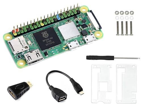 UeeKKoo Pi Zero 2 W Basic Kit with Color-Coded Pre Soldered Header RPi Zero 2 W + Pi Zero 2W Case + Mini HDMI to HDMI Adapter + Micro USB+OTG Cable +Screwdriver (5 Items)
