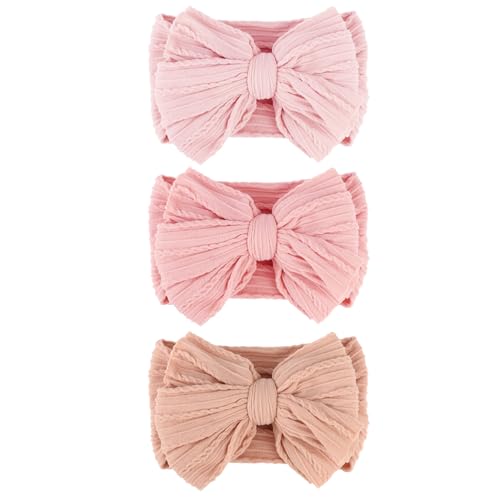 Image of AQOKKA Baby Bows Headbands Nylon Baby Girl Headbands Soft Handmade Hairbands Toddler Hair Accessories for Girls Baby Newborn Infant Kids