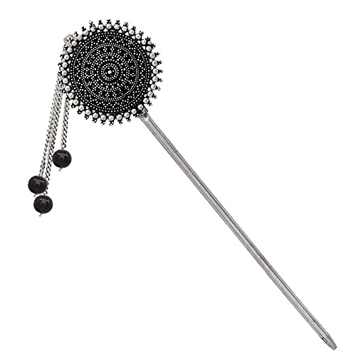 Fashion and Lifestyle Chinese Silver Traditional Style Silver Plated Brass Metal Hair Sticks Pins for Women-image-9