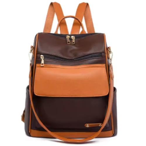 Mochila Bolsa Feminina Com Antifurto Nas Costas Alça de Ombro Perfeita Para o Dia a Dia Trabalho Faculdade Passeio (Café)
