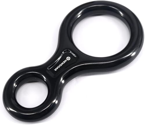 Vista 6 de NewDoar Equipo de escalada Equipo de descenso Placa de aparejo 40kN Rescate Figura 8 Descender con Oreja Grande Bent-Ear para Escalada Belaying