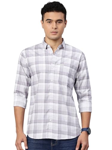 Image of Majestic Man Comfort Slim Fit Pure Cotton Checked Casual Shirt