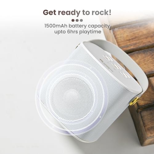 Image of Toreto Wireless Bluetooth Speaker 10W with Wireless Karaoke Mic, 6H Playtime, Voice Changing Feature, Deep Bass, USB, AUX, BT5.3 /TF Card, Outdoor Speaker with Carrying Strap (Jukebox, Pink)