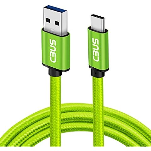 CBUS - Braided Cable USB-A to USB-C Fast Charge for Xiaomi Mi 10/10 Lite/10T/11 Lite and Ultra, POCO F3/M3 Pro/X3 NFC/X3 Pro, Redmi 9/9A/9AT/9C/9T, Redmi Note 8/8 Pro/9/9 Pro/9S/9T. (2m, Green) Cover