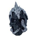 ThriBartLive Halloween Human Head, Sliver-Dragon Skull - Realistic and Spooky Props Dinosaur Skull Decorations for Halloween Parties, Haunted Houses, and Scary Decorations