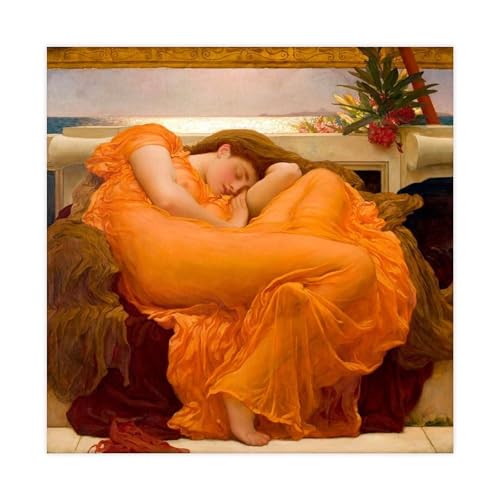 Impression sur toile Flaming June Leighton : illuminez un mur de bureau sombre